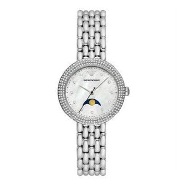 Emporio Armani Rosa Quartz Mother of Pearl Dial Silver Steel Strap Watch For Women - AR11461 - Image 9
